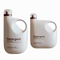White Laundry Detergent Bottles Featuring Laundry Solution Label And Handle Design 3d model