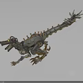 Mechanical Dinosaur Character With Metal Skeleton Gears And Mechanical Parts Design