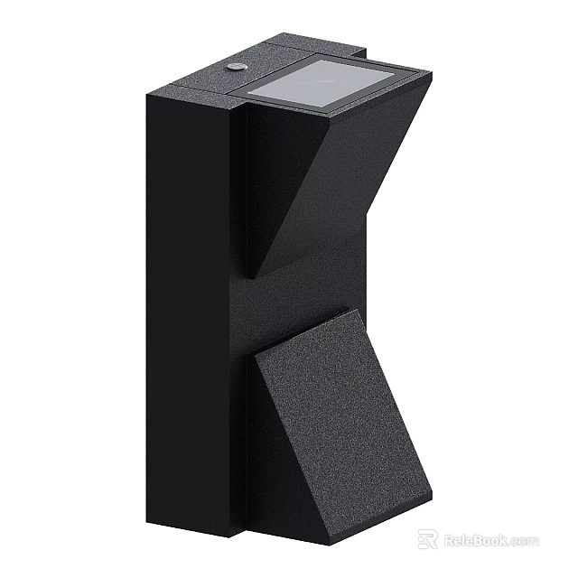 Modern Black Geometric Outdoor Wall Light With Angular Cubic Design And Exterior Use 3d model 