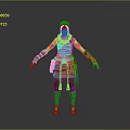 Game Movie Warrior Character With White Short Hair And Armored Leather Outfit Red Sash