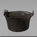 Vintage Copper Household Basin With Weathered Finish Rustic Design And Handles