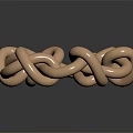 Rose Gold Interlinked Chain Ring With Smooth Polished Surface Design 3d model