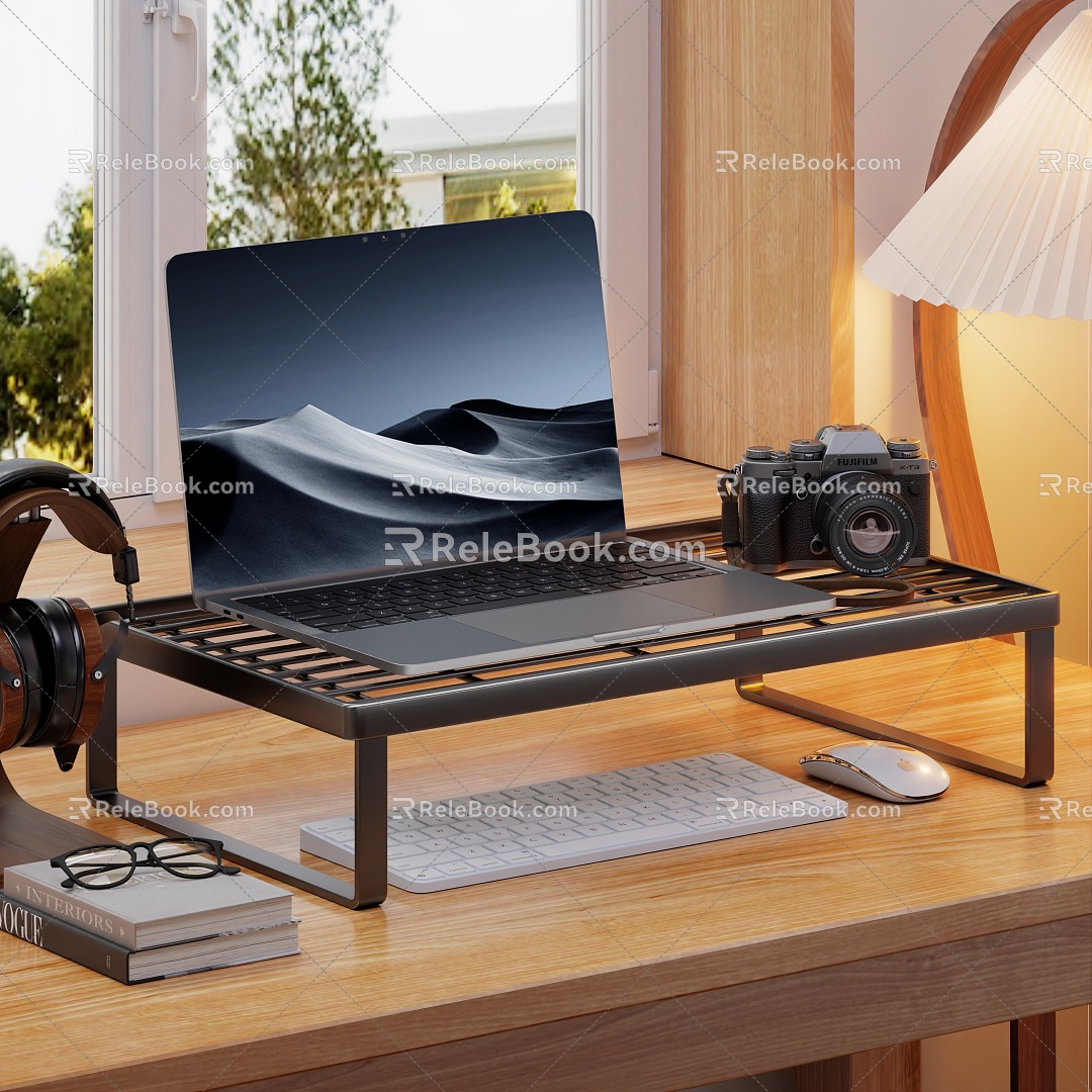 Laptop Office Supplies Camera Study 3d model