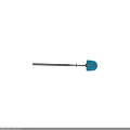 Durable Toilet Brush With Metal Rod And Blue Round Bristles For Cleaning