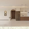 Modern Bedroom Interior With White Bed Round Ceiling Light Wooden Nightstand And Wall Art