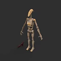 Electric Toy Robot With Tall Slim Body Articulated Limbs And Blaster Accessory
