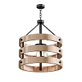 Modern Copper Metal Ring Chandelier With Three Tier Design And Ceiling Light Fixture
