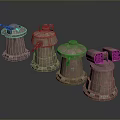 Turret Turntable Railgun Sci-fi Tower Defense Game Tower Defense Sci-fi Turret Game Turret Game Battery 3d model