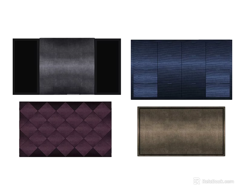 Modern Upholstered Panels With Various Textures And Color Patterns Design 3d model