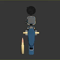 Blue And Gold Tactical Sniper Rifle With Scope And Detailed Modern Design Features Bullets