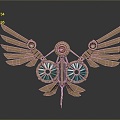 Modern steampunk bird mechanical bird wings angel wings 3d model