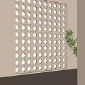 Cement brick hollow partition 3d model
