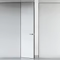Modern Minimalist White Glass Hinged Door With Sleek Metal Handle Design