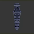 Futuristic Blue 3D Geometric Spaceship Model With Sharp Edges And Reflective Surface