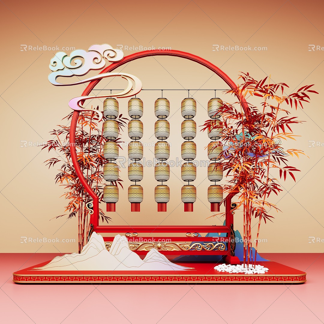 National Tide Year of the Snake Meichen Year of the Snake Festival Meichen Meichen Element Shopping Mall Meichen 3d model