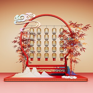 National Tide Year of the Snake Meichen Year of the Snake Festival Meichen Element Shopping Mall Meichen 3d model