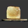 Freshly Made Golden Brown Sliced Toast with Crispy Edges on Wooden Cutting Board