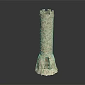 Light Colored Decorative Tower Model With Layered Stone Texture And Base Opening 3d model