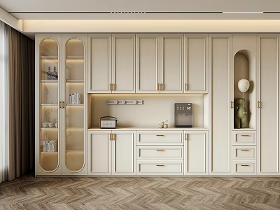 Modern Luxury White Shoe Cabinet With Open Storage Drawers Doors And Decorations 3d model
