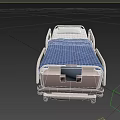 Adjustable Medical Bed for Hospital Patient Care with Side Rails Blue Mattress and Wheels