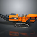 Orange Industrial Tracked Mobile Crusher Equipment With Conveyor And Cabin
