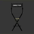 Wooden Frame Director Chair With Black Seat Armrests And Foldable Design