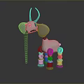 Elephant Shaped Metallic Robot With Red Eyes White Body And Spring Legs