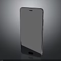Sleek Silver Smartphone With Full Screen Display On Dark Reflective Background 3d model