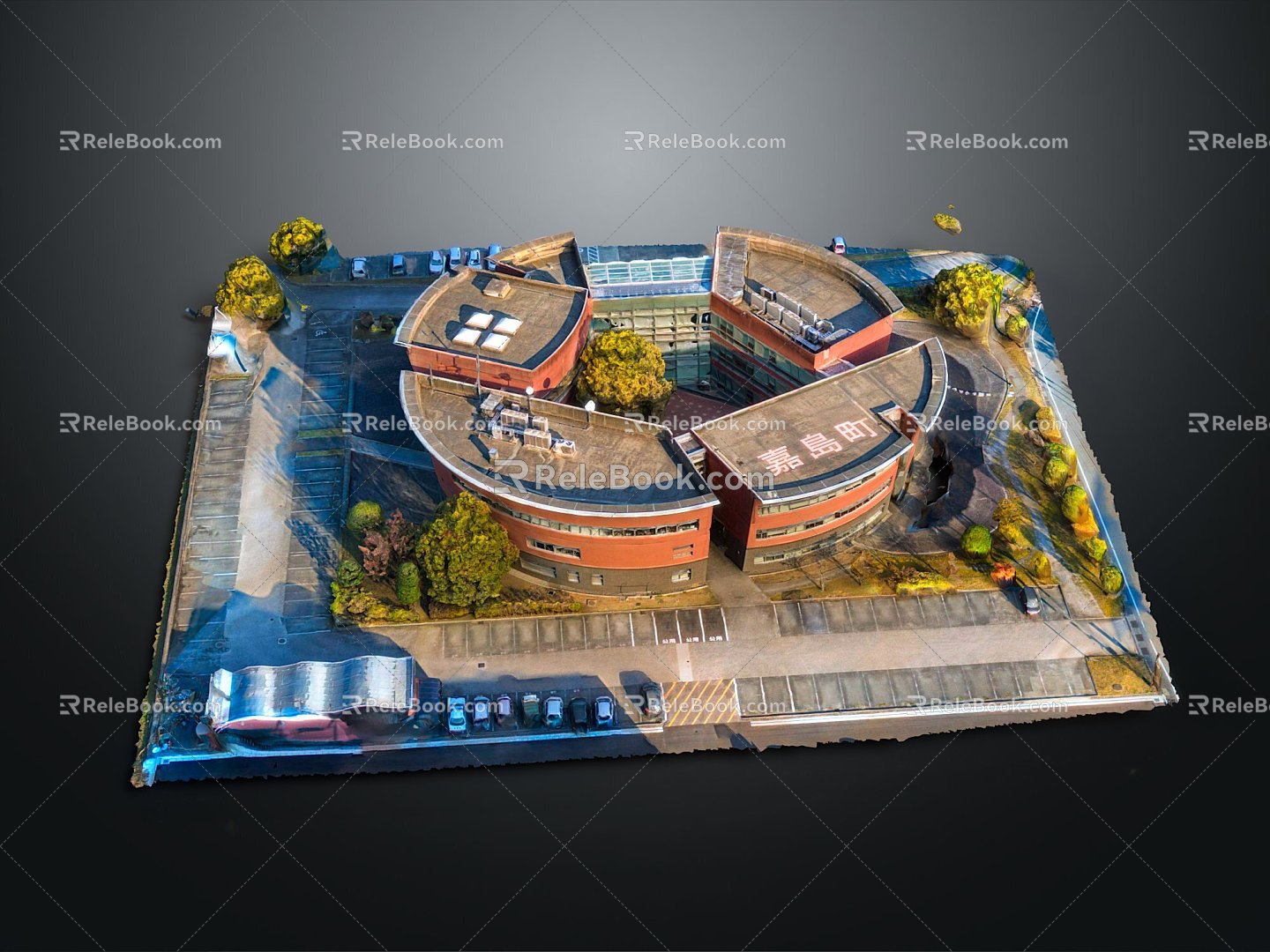 school university campus playground bird's-eye view of the city bird's-eye view miniature city miniature city landscape 3d model