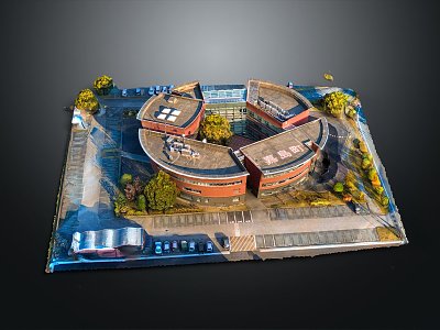 school university campus playground bird's-eye view of the city bird's-eye view miniature city miniature city landscape 3d model