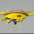 Sci Fi Character And Creature Design With Yellow Dome Number 05 Multiple Mechanical Thrusters And Legs 3d model