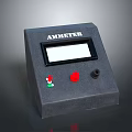 Modern Switch Panel With Digital Display Red Green Buttons And Black Control Knob 3d model