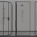 Modern Shower Sauna Interior Design With Glass Enclosure And Fixtures