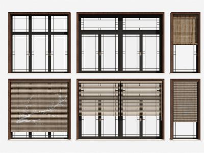 modern window aluminum window blinds 3d model