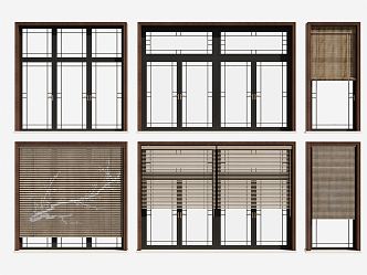 modern window aluminum window blinds 3d model