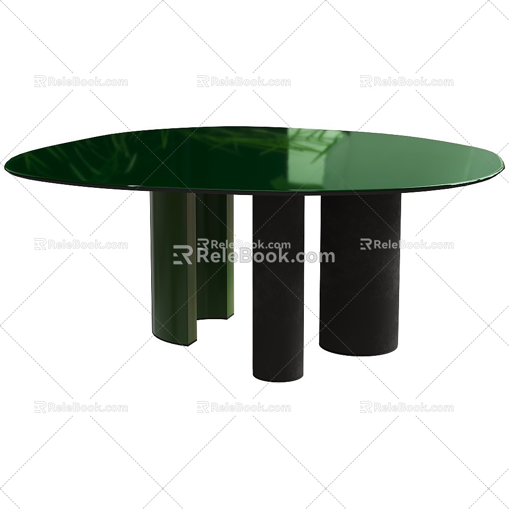 Nucleo Modern Glass Green Coffee Table 3d model