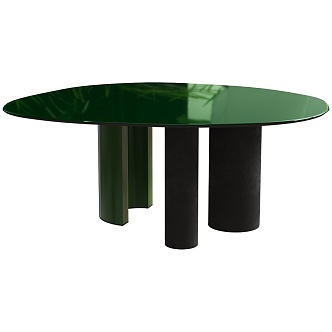 Nucleo Modern Glass Green Coffee Table 3d model