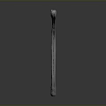 Modern Metallic And Wooden Long Sculpture With Dark Background Reflective Surface