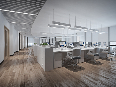 Public office area 3d model