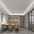 Modern Elegant Living And Dining Room Interior With Marble TV Wall And Comfortable Sofa Set