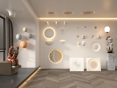 Modern gypsum lamp 3d model