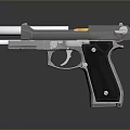 Detailed 3D Rendered Pistol Featuring Silver Barrel Black Grip And Metal Frame Design