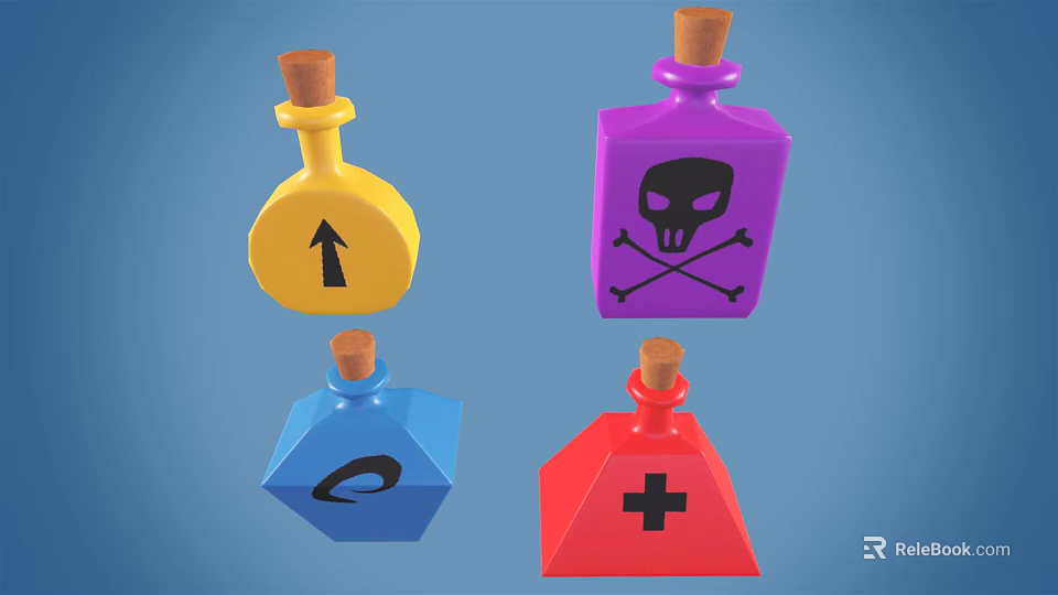 Medical Device Storage Containers With Various Shapes Colors And First Aid Symbols 3d model 
