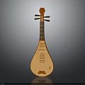 Traditional Chinese Wooden Pipa String Instrument With Handcrafted Design For Musical Use