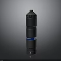Black Cylindrical Industrial Equipment With Multi Layer Structure And Blue Label