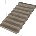 Modern Industrial Concrete Stairs With Rough Surface Interior Design Steps 3d model