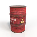 Durable Red Household Storage Barrel with ChemiStaff Label and Sturdy Design 3d model