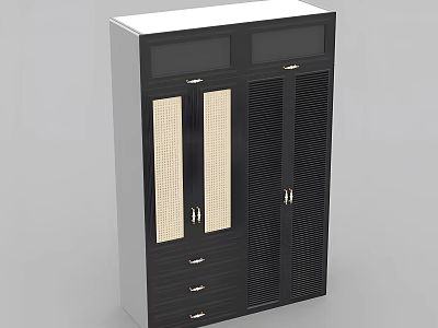 Modern Wardrobe Interior With Drawers Cabinet Doors Glass Panels And Storage Solutions 3d model