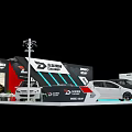 Modern WEY Tank Car Exhibition Booth With Multiple Car Models And Circular Platform