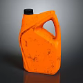 Industrial Equipment Orange Stained Oil Storage Container with Black Lid and Handle